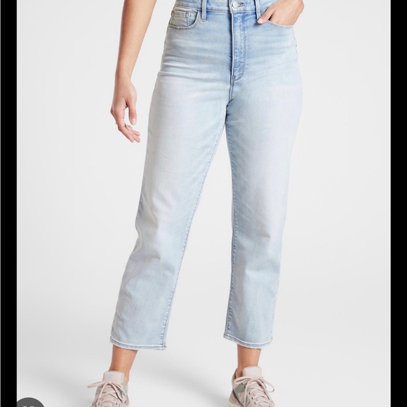 Athleta Denim - Sculptek Straight Leg Ankle Jean Light Wash/very high waist